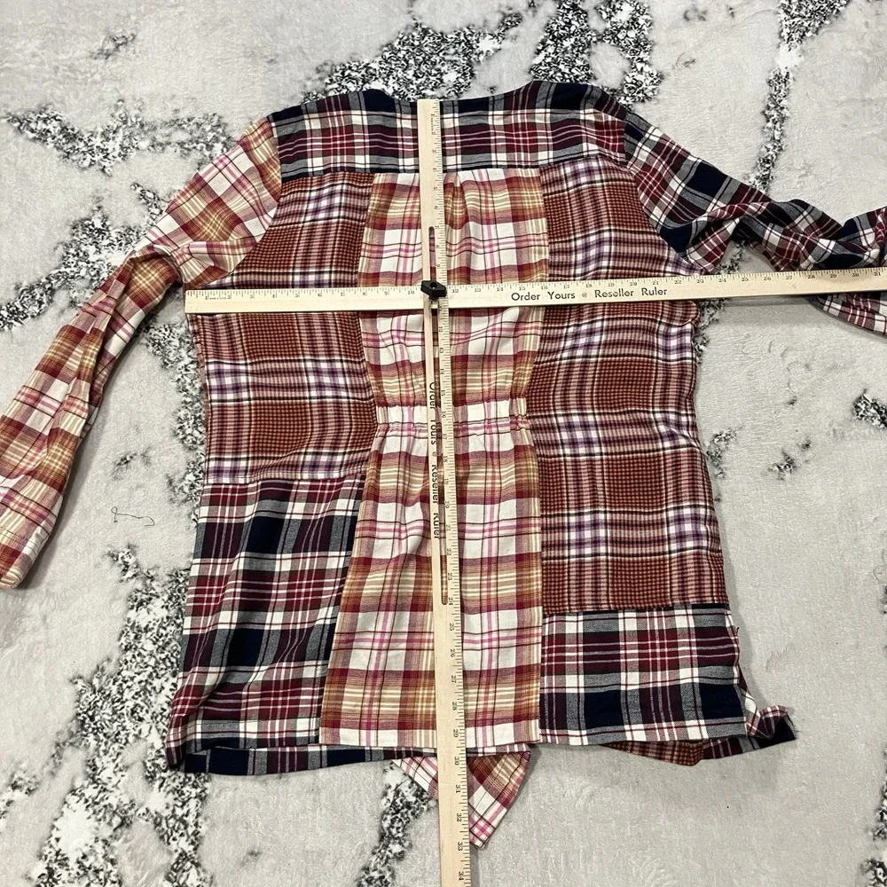 Cato Plaid Patchwork Open Front Cardigan Womens Size XL‎ Draped Fall Boho